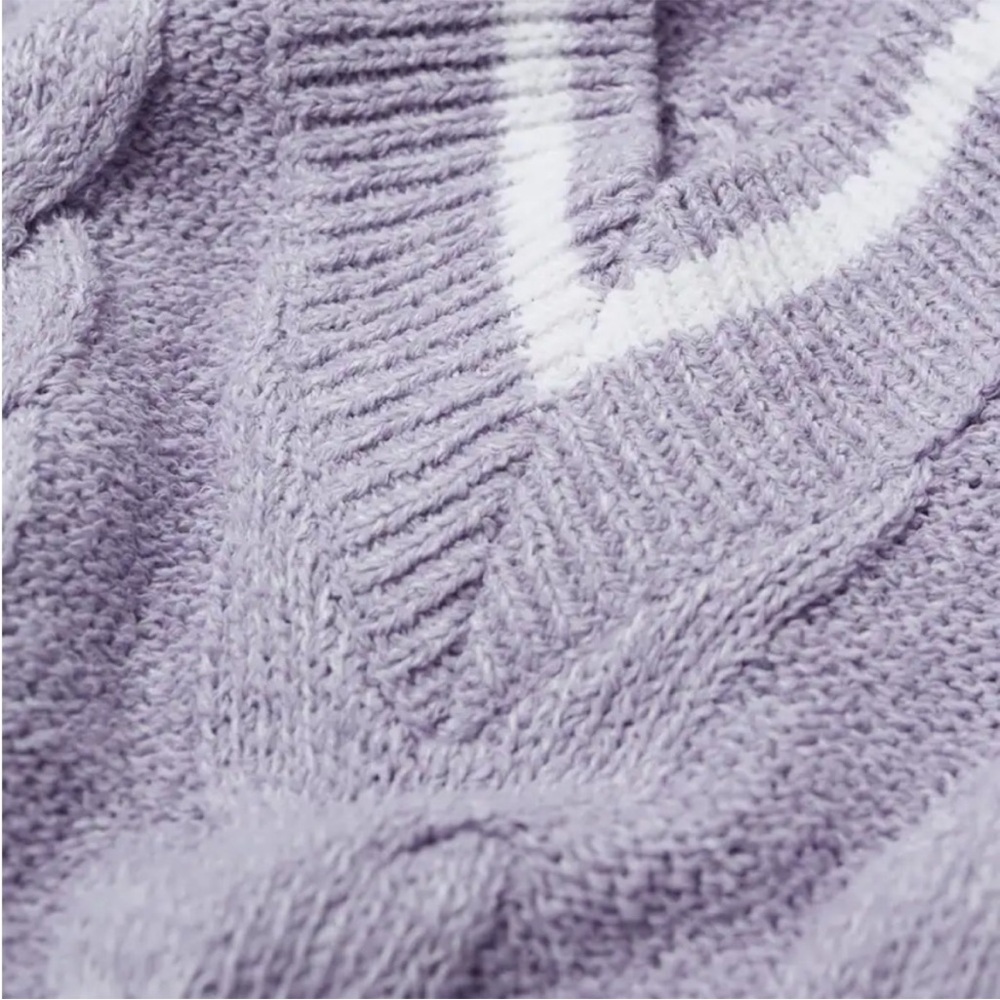 MANGO SET Lavender Cableknit Sweater Vest & Knit Shorts Co-ord Set - Picture 4 of 12